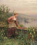 Jeanne sur la terrasse Daniel Ridgeway Knight